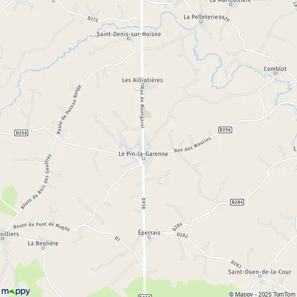 Map Le PinlaGarenne map of Le PinlaGarenne (61400) and practical